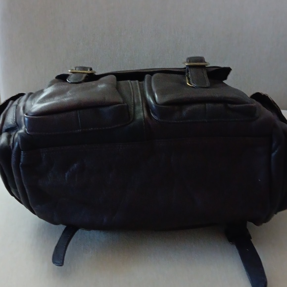 David King Classic Porthole leather briefcase backpack EUC - Picture 4 of 10